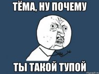 Тёма, ну почему Ты такой тупой