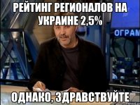 рейтинг регионалов на украине 2,5% однако, здравствуйте