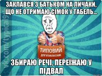 заклався з батьком на личаки, що не отримаю сімок у табель... збираю речі, переїжаю у підвал