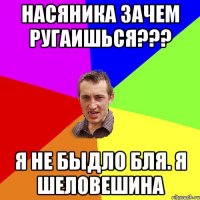 Насяника зачем ругаишься??? Я не быдло бля. Я шеловешина