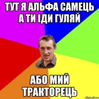 Тут я альфа самець а ти іди гуляй або мий тракторець