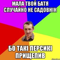 МАЛА ТВОЙ БАТЯ СЛУЧАЙНО НЕ САДОВНІК БО ТАКІ ПЕРСИКІ ПРИЩЕПИВ