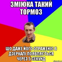 Зміюка такий тормоз шо даже його отраженіє в дзеркалі появляється через 5 секунд