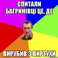 спитали багринівці це, де Вирубив з виртухи