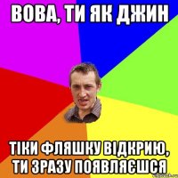 ВОВА, ТИ ЯК ДЖИН ТІКИ ФЛЯШКУ ВІДКРИЮ, ТИ ЗРАЗУ ПОЯВЛЯЄШСЯ