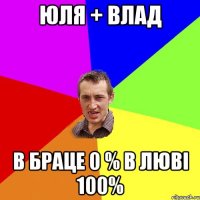 юля + влад в браце 0 % в люві 100%