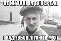 Один удар і дві вєртухі і над тобов літають мухі