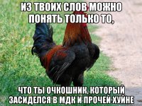 из твоих слов можно понять только то, что ты очкошник, который засиделся в мдк и прочей хуйне