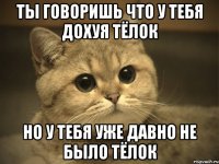 Ты говоришь что у тебя дохуя тёлок Но у тебя уже давно не было тёлок