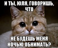 И ты, Юля, говоришь, что не будешь меня ночью обнимать?