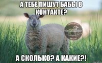 а тебе пишут бабы в контакте? а сколько? а какие?!