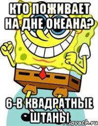 Кто поживает на дне океана? 6-в квадратные штаны