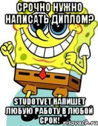 СРОЧНО нужно написать диплом? studotvet напишет любую работу в любой срок!