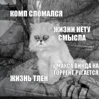 комп сломался жизни нету смысла  у макса винда на торрент ругается жизнь тлен