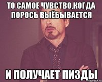 То самое чувство,когда порось выёбывается и получает пизды