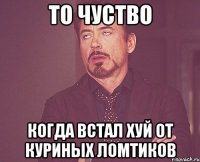 То чуство когда встал хуй от куриных ломтиков