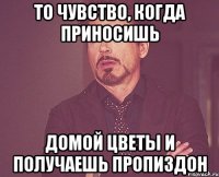 то чувство, когда приносишь домой цветы и получаешь пропиздон