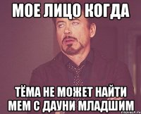 Мое лицо когда Тёма не может найти мем с Дауни Младшим