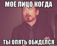 Моё лицо когда ты опять обиделсЯ