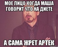 Мое лицо когда маша говорит что на диете а сама жрет артек