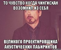 То чувство когда чингисхан возомнил из себя великого проектировщика акустических лабиринтов