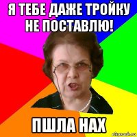 Я тебе даже тройку не поставлю! Пшла нах