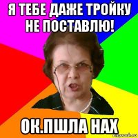 Я тебе даже тройку не поставлю! ок.Пшла нах