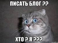 Писать блог ?? Хто ? я ???