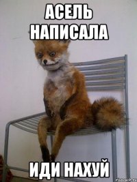 АСЕЛЬ НАПИСАЛА ИДИ НАХУЙ