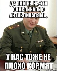 Да плюнь на эти Синклинали с Антиклиналями, У нас тоже не плохо кормят