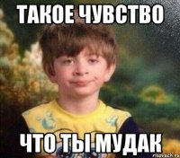 Такое чувство Что ты мудак