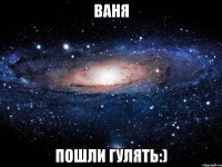 Ваня пошли гулять:)