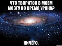 что творится в моём мозгу во время урока? ничего.