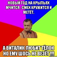 Новый год на крыльях мчится , смех кружится и метёт. А Виталик любит тёлок но ему шось не везёт !!!