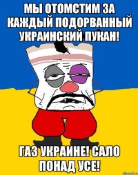 Мы отомстим за каждый подорванный украинский пукан! Газ Украине! Сало понад усе!