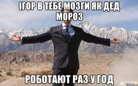 ігор в тебе мозги як дед мороз роботают раз у год