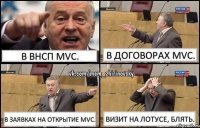 В ВнСп MVC. В Договорах MVC. В заявках на открытие MVC. Визит на Лотусе, блять.