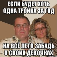 Если будет хоть одна тройка за год на всё лето забудь о своих девочках