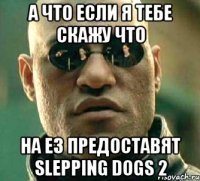 А что если я тебе скажу что на Е3 предоставят Slepping Dogs 2