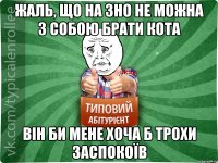 Жаль, що на ЗНО не можна з собою брати кота він би мене хоча б трохи заспокоїв