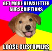 Get more newsletter subscriptions Loose customers