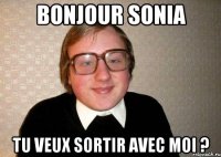 Bonjour sonia Tu veux sortir avec moi ?