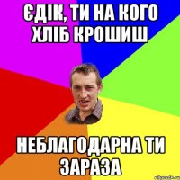 єдік, ти на кого хліб крошиш неблагодарна ти зараза