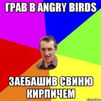 Грав в Angry Birds заебашив свиню кирпичем