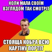 КОЛИ МАЛА СВОЇМ ВЗГЛЯДОМ ТАК СМОТРІТ СТОЯЩА КОБРА ВСЮ КАРТІНУ ПОРТІТ