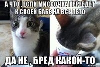 А что , если Миссочка переедет к своей бабе на все лето да не , бред какой-то