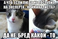 А что, если Люда не поступит на эксперта - криминалиста? Да не, бред какой - то