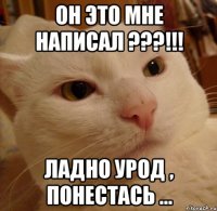 Он это мне написал ???!!! ладно урод , понестась ...