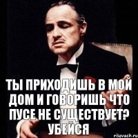 ты приходишь в мой дом и говоришь что пусе не существует? Убейся