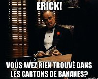 Erick! Vous avez rien trouvé dans les cartons de bananes?